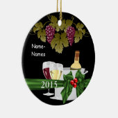 パーソナライズなワイン愛好家2015休日のオーナメント セラミックオーナメント (右)