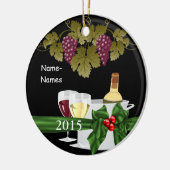 パーソナライズなワイン愛好家2015休日のオーナメント セラミックオーナメント (左)