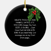 パーソナライズなワイン愛好家2015休日のオーナメント セラミックオーナメント (裏面)