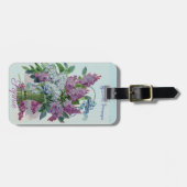 パーソナライズなヴィンテージかビクトリアンな花つぼ ラゲッジタグ (正面横)