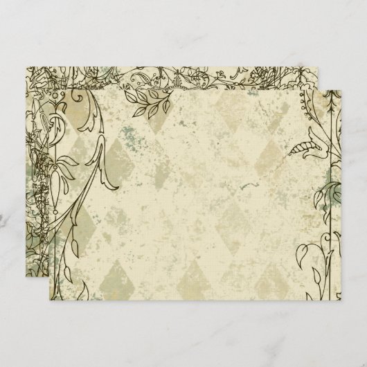 パーソナライズなヴィンテージのイタリアンな緑青は感謝していしています サンキューカード (正面/裏面)