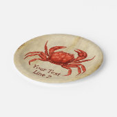 パーソナライズなヴィンテージのカニのデザイン ペーパープレート (アングル)