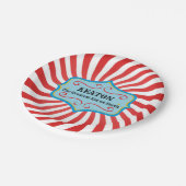 パーソナライズなヴィンテージのサーカスのパーティーのプレート ペーパープレート (アングル)