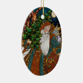 パーソナライズなヴィンテージのスカンジナビア人サンタ セラミックオーナメント (右)