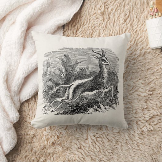 パーソナライズなヴィンテージのスプリングボックのカモシカのガゼル クッション (ブランケット)
