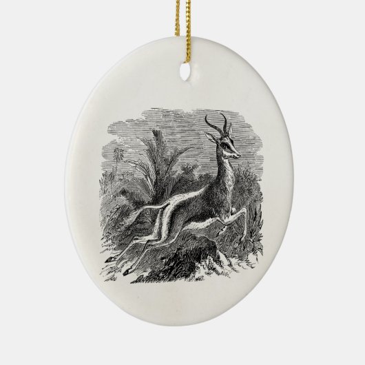 パーソナライズなヴィンテージのスプリングボックのカモシカのガゼル セラミックオーナメント (右)