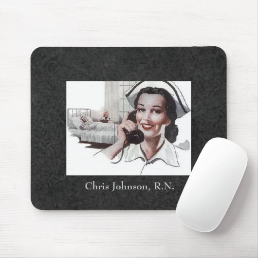パーソナライズなヴィンテージのナースのカスタム マウスパッド (マウス)