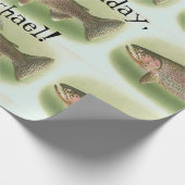 パーソナライズなヴィンテージのニジマス ラッピングペーパー (角)