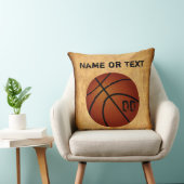 パーソナライズなヴィンテージのバスケットボールの装飾用クッション クッション (椅子)