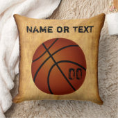 パーソナライズなヴィンテージのバスケットボールの装飾用クッション クッション (ブランケット)