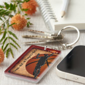 パーソナライズなヴィンテージのバスケットボール年長夜アイディア キーホルダー (正面右)