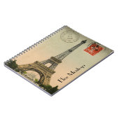 パーソナライズなヴィンテージのパリエッフェル塔 ノートブック (左側)