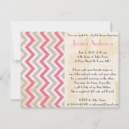 パーソナライズなヴィンテージのブライダルシャワー招待状 招待状 (正面)