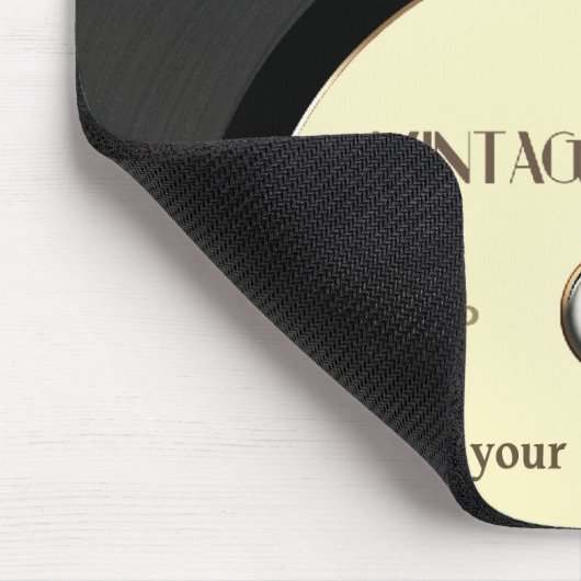 パーソナライズなヴィンテージのマイクロフォンのレコード マウスパッド (コーナー)