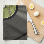 パーソナライズなヴィンテージのレコード キッチンタオル (四つ折り)