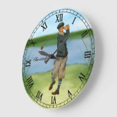 パーソナライズなヴィンテージの一見のゴルファーのゴルフ振動 ラージ壁時計 (傾斜)