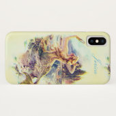 パーソナライズなヴィンテージの人魚のイラストレーション Case-Mate iPhoneケース (裏面(横))