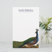 パーソナライズなヴィンテージの孔雀の文房具 便箋 (スタンド正面)