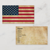 パーソナライズなヴィンテージの愛国心が強い米国旗 名刺 (正面/裏面)