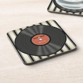 パーソナライズなヴィンテージの石のレコード コースター (左側)