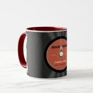 パーソナライズなヴィンテージの石のレコード マグカップ