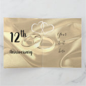 パーソナライズなヴィンテージの絹の第12結婚記念日 カード (内部)