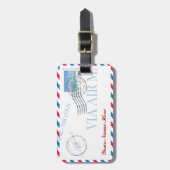 パーソナライズなヴィンテージの航空便の封筒の荷物のラベル ラゲッジタグ (正面縦)