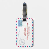 パーソナライズなヴィンテージの航空便の封筒の荷物のラベル ラゲッジタグ (裏面縦)