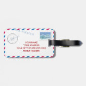 パーソナライズなヴィンテージの航空便の封筒の荷物のラベル ラゲッジタグ (裏面横)