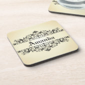 パーソナライズなヴィンテージの花柄 コースター (左側)