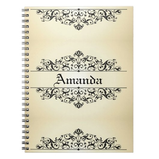 パーソナライズなヴィンテージの花柄 ノートブック (正面)