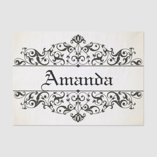 パーソナライズなヴィンテージの花柄 薄葉紙 (正面)