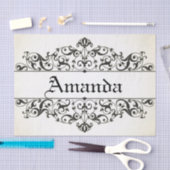 パーソナライズなヴィンテージの花柄 薄葉紙 (クラフト)