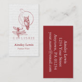 パーソナライズなヴィンテージの赤いフクロウのコラージュ 名刺 (正面/裏面)