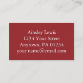 パーソナライズなヴィンテージの赤いフクロウのコラージュ 名刺 (裏面)