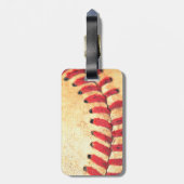 パーソナライズなヴィンテージの野球の球 ラゲッジタグ (裏面縦)