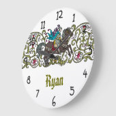 パーソナライズなヴィンテージの騎士 ラージ壁時計 (傾斜)