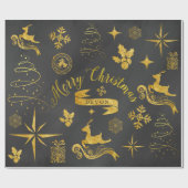 パーソナライズなヴィンテージの黒板のクリスマスの覆い ラッピングペーパー (フラット)