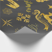 パーソナライズなヴィンテージの黒板のクリスマスの覆い ラッピングペーパー (角)