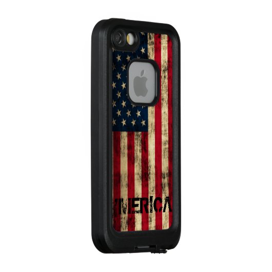 パーソナライズなヴィンテージの「Mericaの旗 LifeProof iPhoneケース (裏面/右)