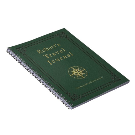 パーソナライズなヴィンテージ旅行ジャーナル ノートブック (右側)