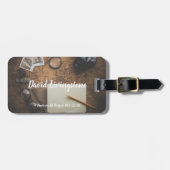 パーソナライズなヴィンテージ旅行冒険の荷物のラベル ラゲッジタグ (正面横)