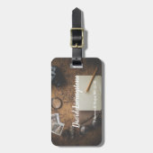 パーソナライズなヴィンテージ旅行冒険の荷物のラベル ラゲッジタグ (正面縦)