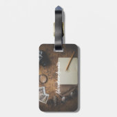 パーソナライズなヴィンテージ旅行冒険の荷物のラベル ラゲッジタグ (裏面縦)