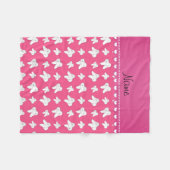 パーソナライズな一流のかわいいピンクの歯パターン フリースブランケット (正面(横))