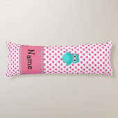 パーソナライズな一流のかわいいフクロウのピンクのハート ボディピロー (正面)