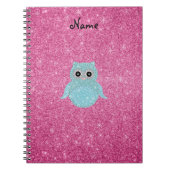 パーソナライズな一流のきらきら光るなフクロウのダイヤモンド ノートブック (正面)