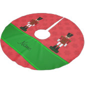 パーソナライズな一流のくるみ割りの赤の雪片 ブラッシュドポリエステルツリースカート (アングル)