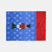 パーソナライズな一流のくるみ割りの青い雪だるまの格子垣 フリースブランケット (正面(横))