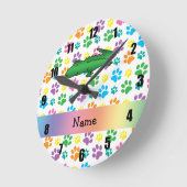 パーソナライズな一流のわに虹の足 ラウンド壁時計 (傾斜)